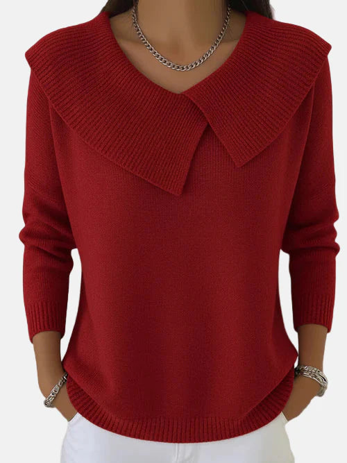 Andora | Warm Soft‑Collared Knit Sweater