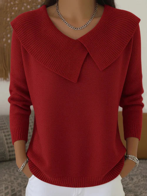 Andora | Warm Soft‑Collared Knit Sweater