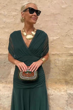 Ailbhe | Elegant V-Neck Chiffon Maxi Dress