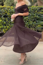Ailbhe | Elegant V-Neck Chiffon Maxi Dress