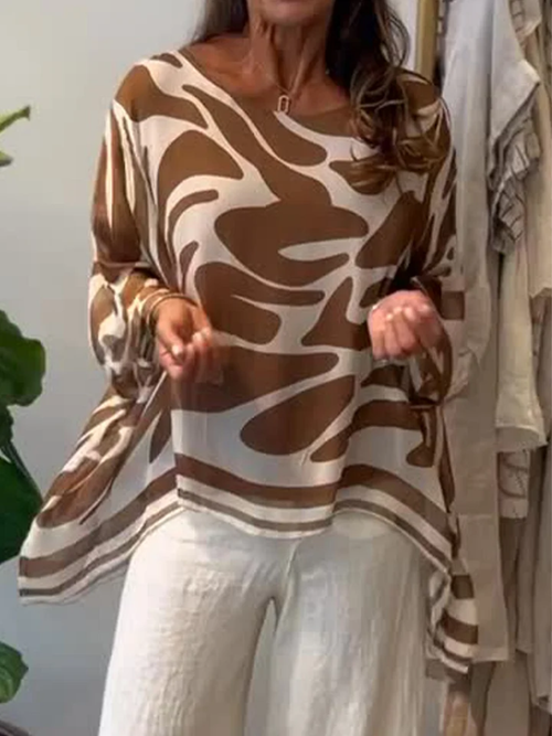 Amara | Elegant Artistic Print Top