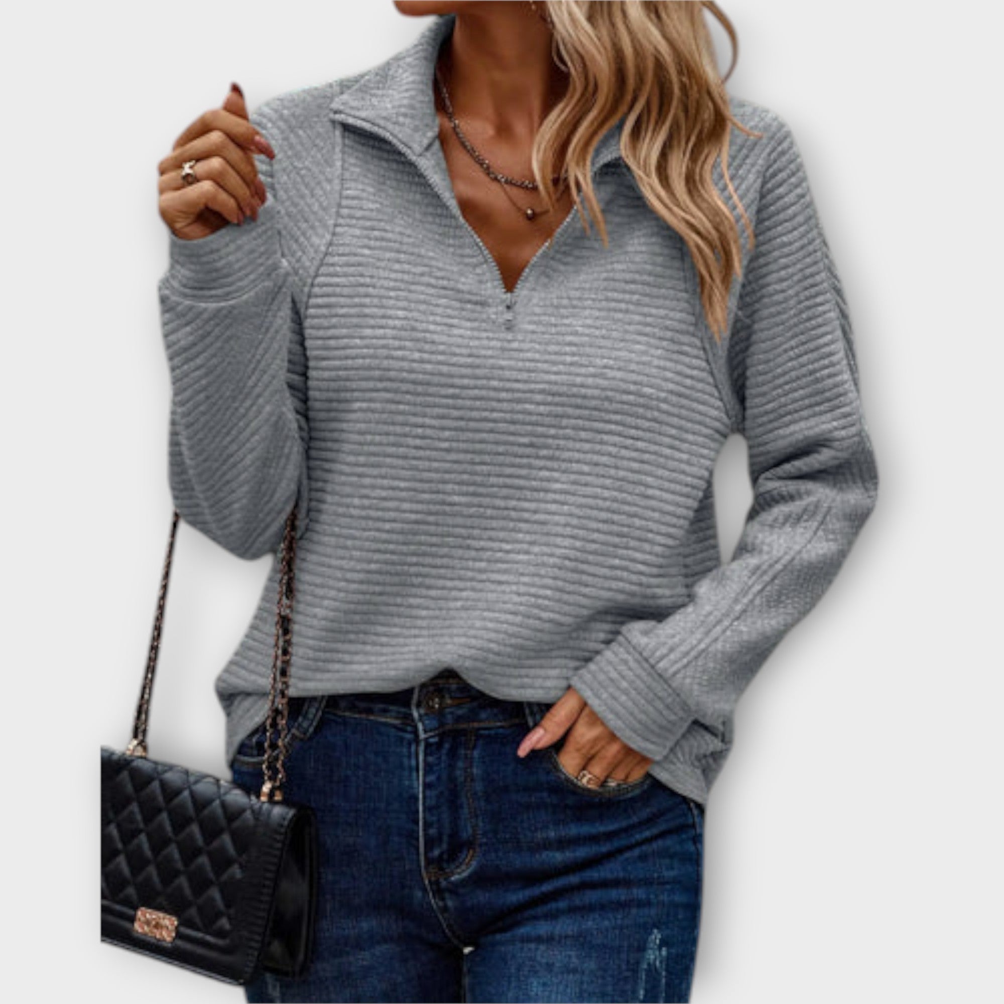 Anya | Zip Collar Sweater